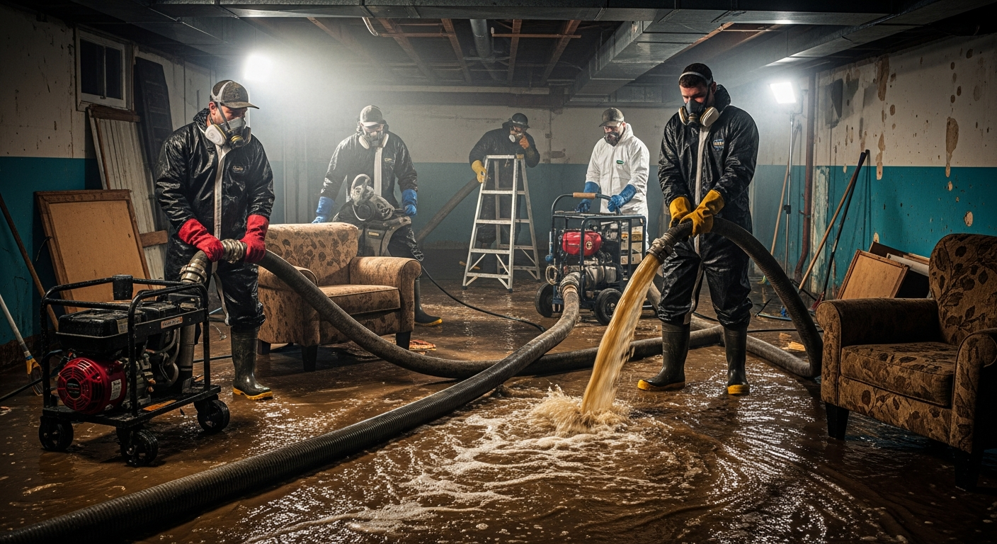 Emergency sewage backup cleanup and waste water restoration in South Florida